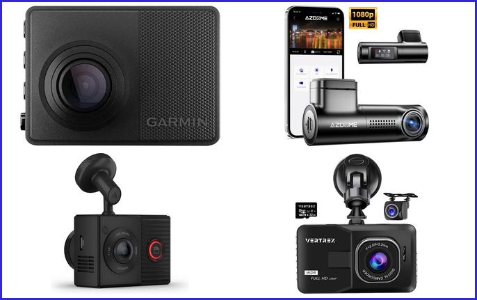 4 van de Beste Dashcam voor autos met witte achtergrond