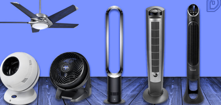 5 Ventilators met paarse achtergrond